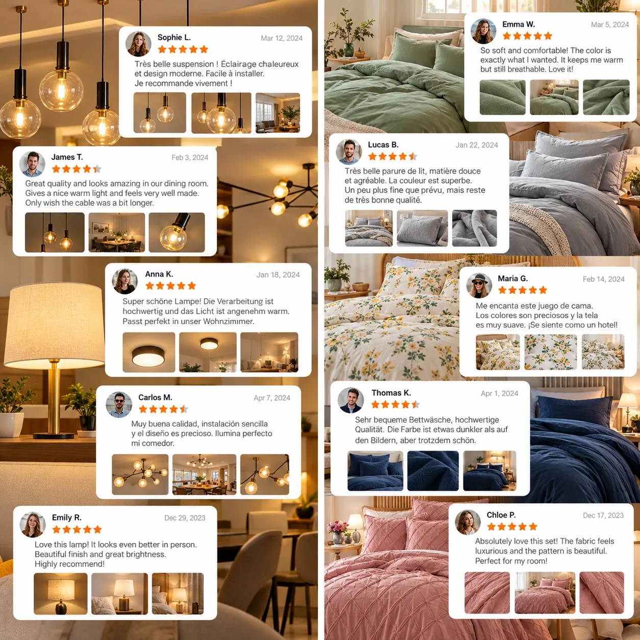 Notes on lighting and bedding in daily use